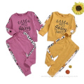 MOQ1 2021 Customized Kids Two Piece Set Long Sleeve And Pants High Quality Cotton Girl Outfits Fall 2-7 Years Children Clothing